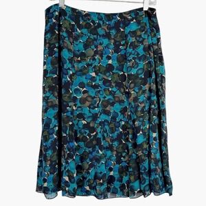 Dressbarn A-Line Skirt Women's Size 10 Blue Green‎ Abstract Print Career Casual